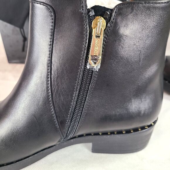 New MARC CAIN Women's (8.5) Black Leather Side Lace Up and Zip Ankle Bootie $420 - Picture 10 of 12